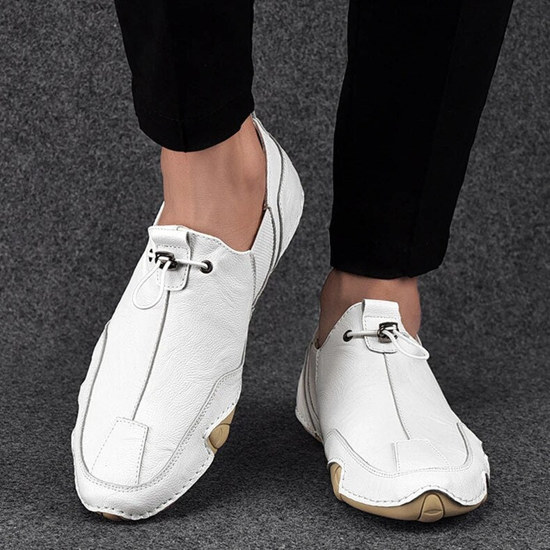 Men's Slip-On Casual Shoes with Elastic Laces and Grip Sole